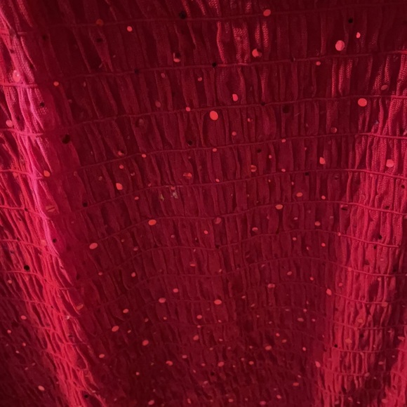 Red sequins XL sleeveless blouse - Picture 2 of 4